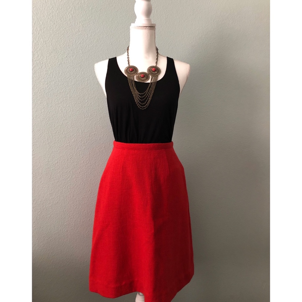 Vintage handmade orange tweed skirt 60s
